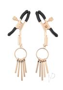 Sex And Mischief Verge Nipple Clamps - Gold/black
